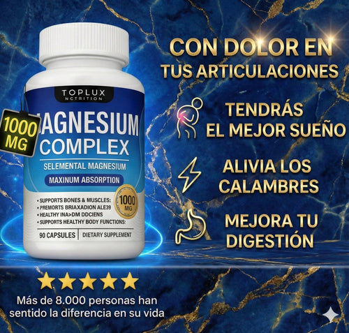 Magnesio Complex 1000mg — Descanso, Energía y Bienestar Muscular | 60 Cápsulas