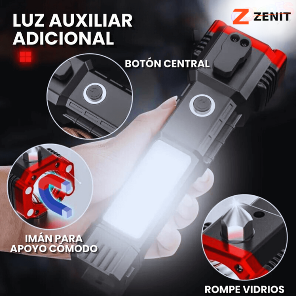 🔦 Linterna Táctica Multiuso 4 en 1 - Recargable y de Emergencia 🚨