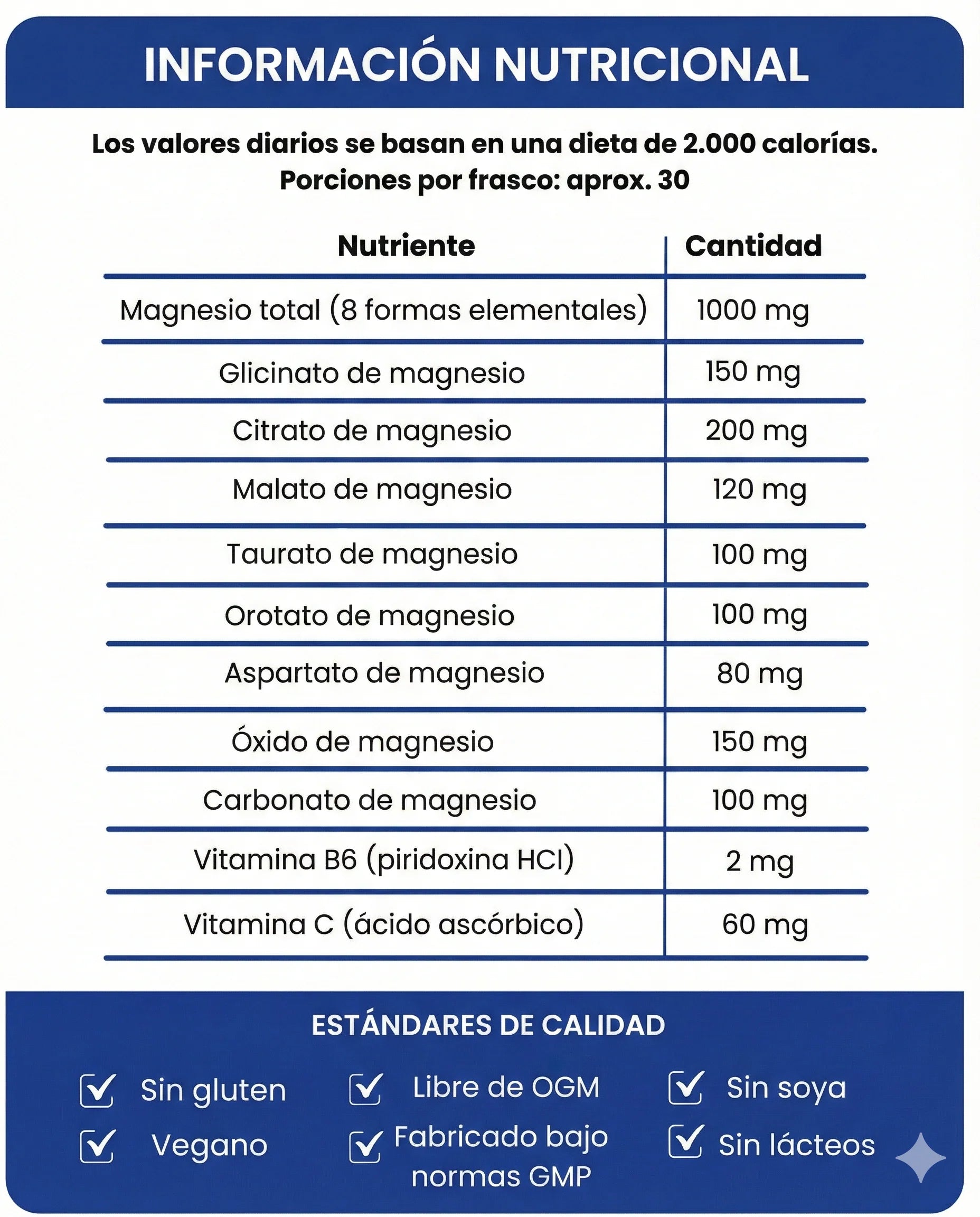 Magnesio Complex 1000mg — Descanso, Energía y Bienestar Muscular | 60 Cápsulas