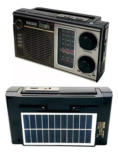 Radio Solar Multifuncional con Linterna (Carga Celulares + Bluetooth)